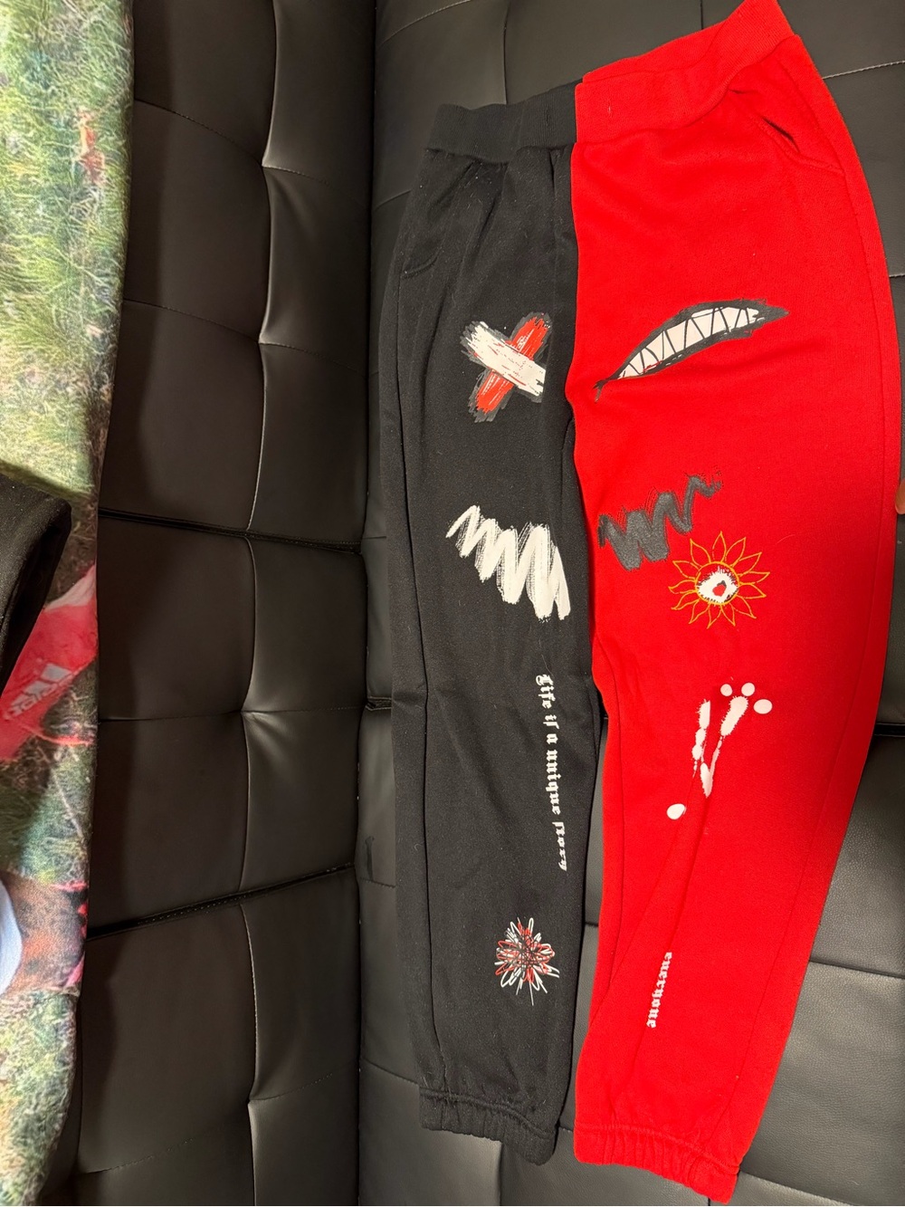 NFINITY Red & Black Graphic Kids Joggers